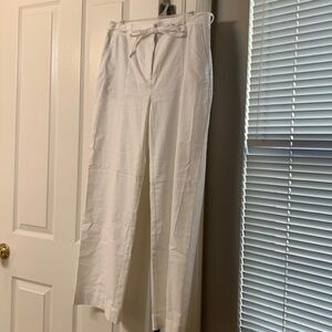 White twill work pants